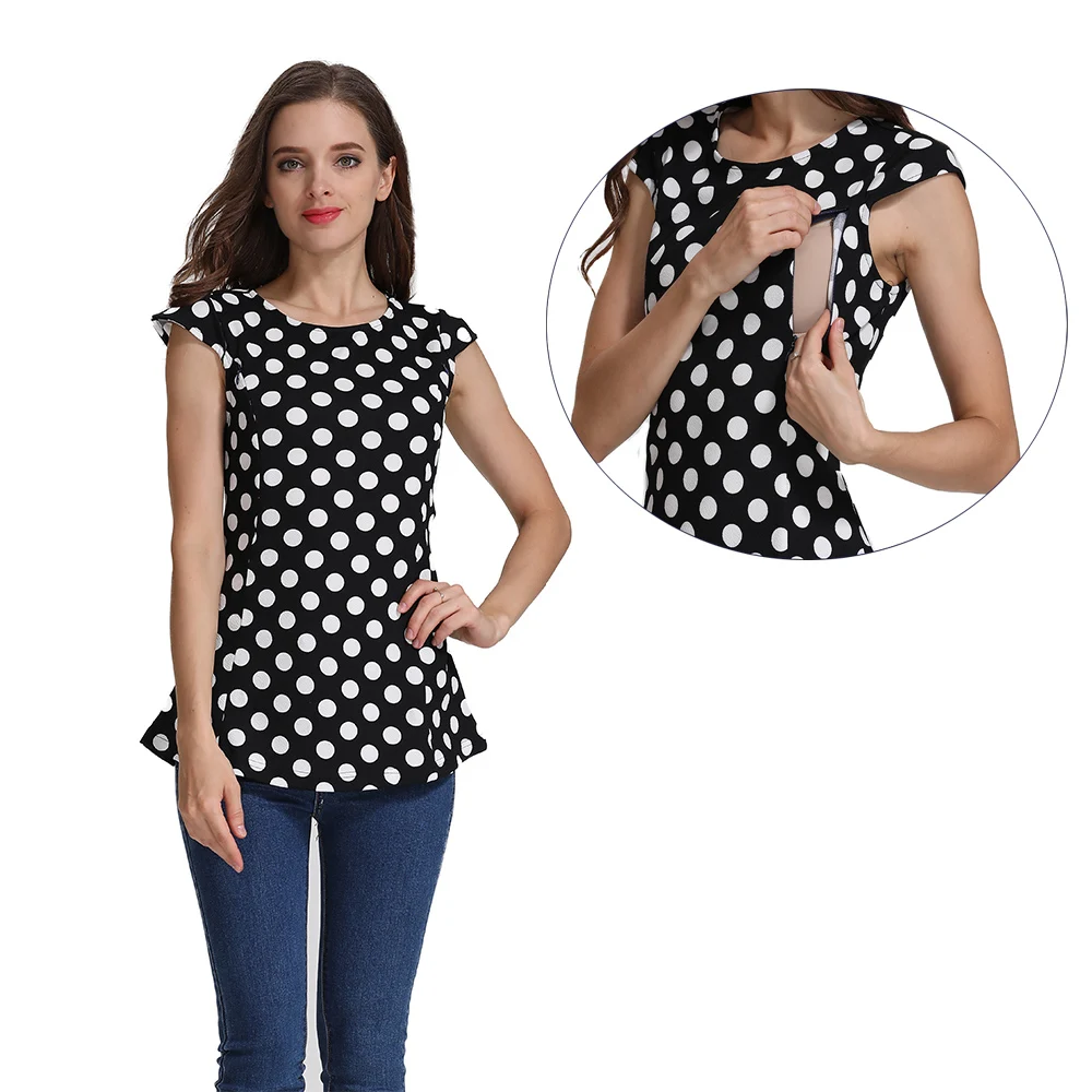 Camisa de lactancia de verano, blusa de lactancia, Top de alimentación Delgado, ropa de maternidad, ropa de lactancia, cremalleras invisibles, venta al por mayor