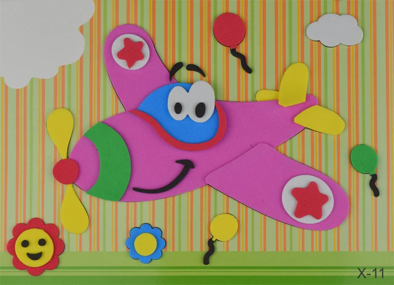 Juego de 5 hojas de papel EVA 3D para niños, materiales hechos a mano, juguetes artesanales para niños, puzle de guardería, pegatina ESTÉREO - imagen 4