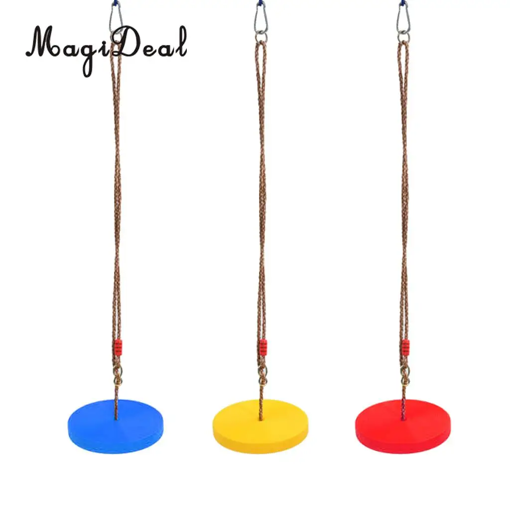 MagiDeal Safe Children Kids Outdoor Tree Hanging Disc Rope Swing Set for Garden Playground Camping Picnic Playing Toy 3Colors