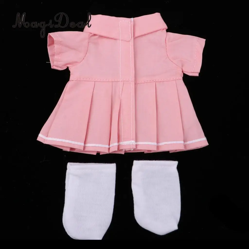 School Style Pleated Dress Socks Suit for Mellchan 9-11inch Reborn Girl Baby Dolls Clothes Accessories