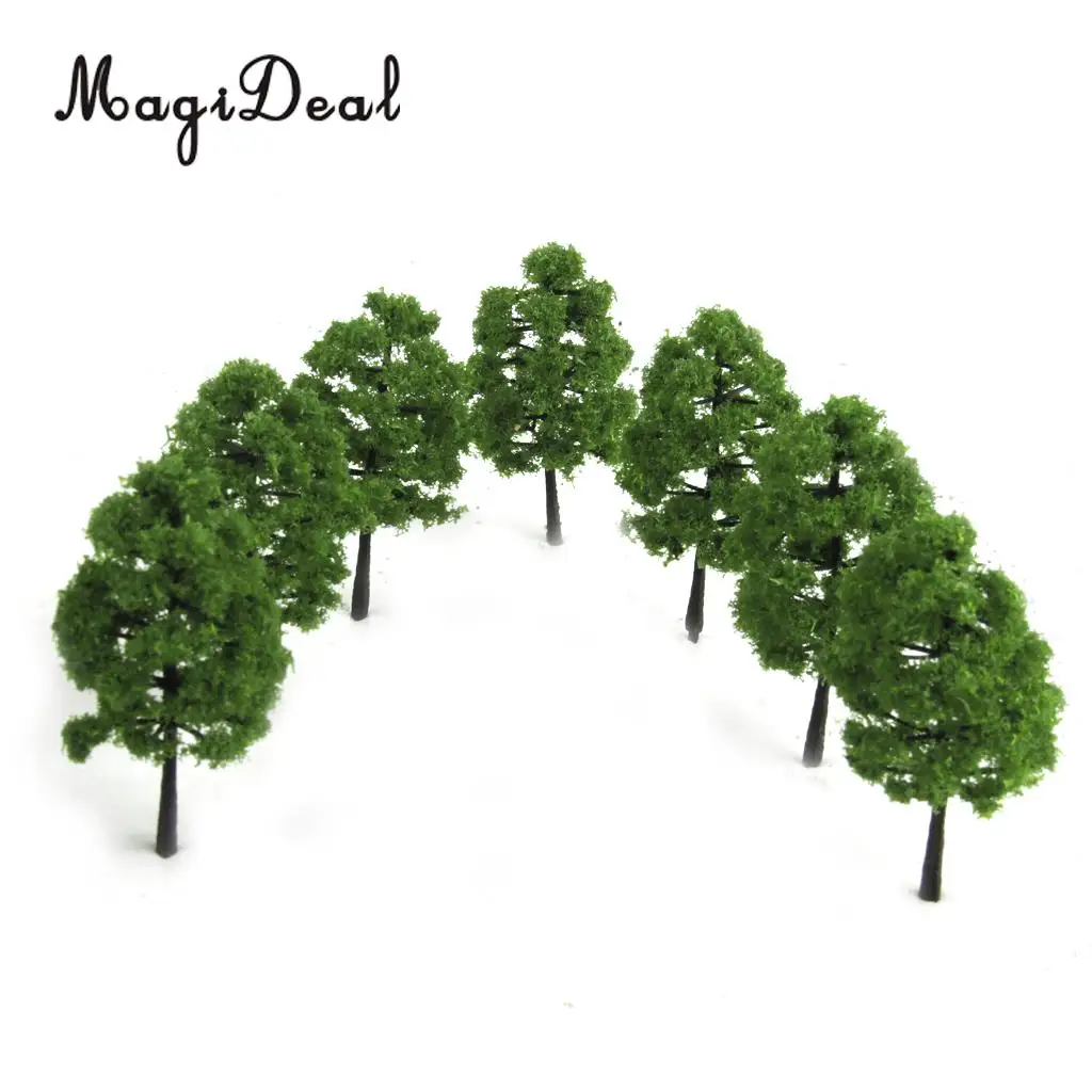 MagiDeal 20Pcs/Lot 1/100 Scale Plastic Model Trees Train Railroad Railway Street Scene Scenery for Park Doll house Garden Decor