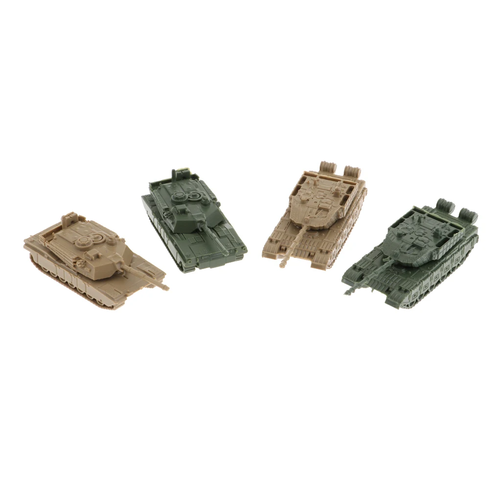 16PCS 1/144 Tank Model 360 Degree Rotatable Fort Model Collections 4D Heavy Tank