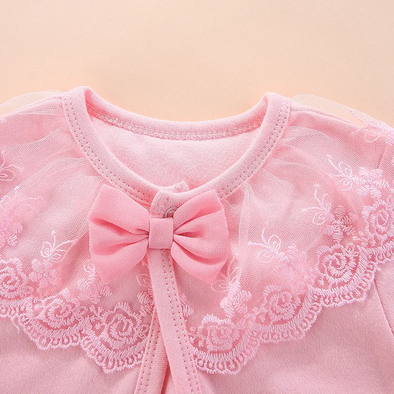 Abrigo de algodón para bebé recién nacido con lazo princesa - imagen 3