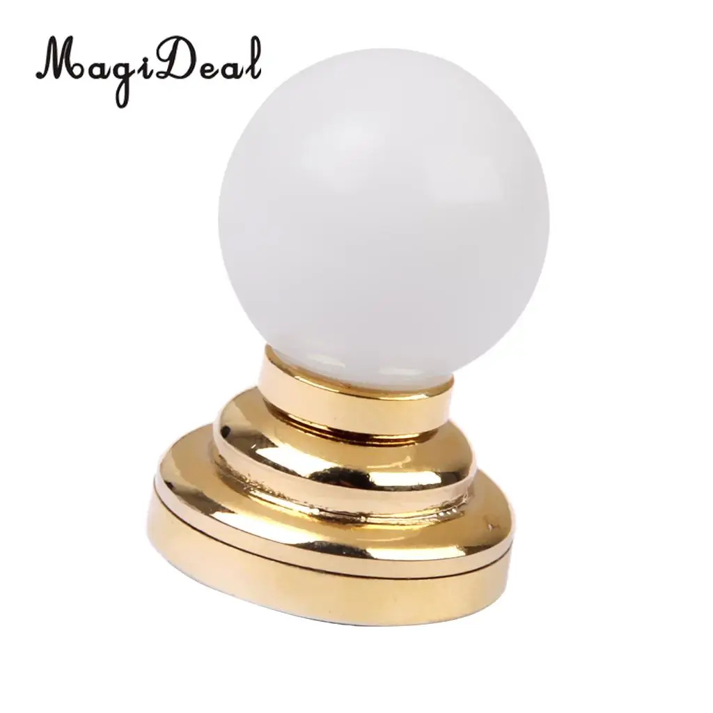 MagiDeal 1/12 Dollhouse Miniature Ball Shape Table Lamp LED Light for Livingroom Bedroom Bathroom Kitchen Kids Pretend Play Toy