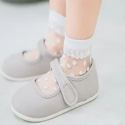 Calcetines floral verano niña – Algodón ligero mallado