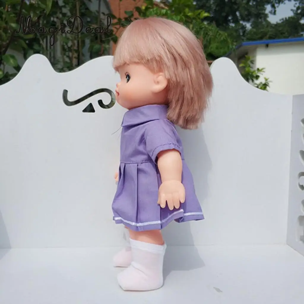 School Style Pleated Dress Socks Suit for Mellchan 9-11inch Reborn Girl Baby Dolls Clothes Accessories