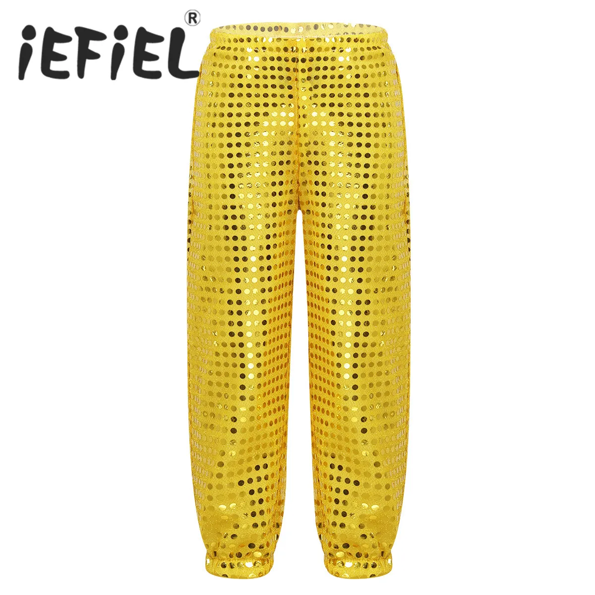 Pantalones de baile con lentejuelas brillantes para niños y niñas, ropa de baile callejero, Hip-hop, Jazz, actuación en escenario, moda Unisex