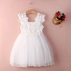 Vestido de fiesta con encaje y tul para niñas – Elegante con flores