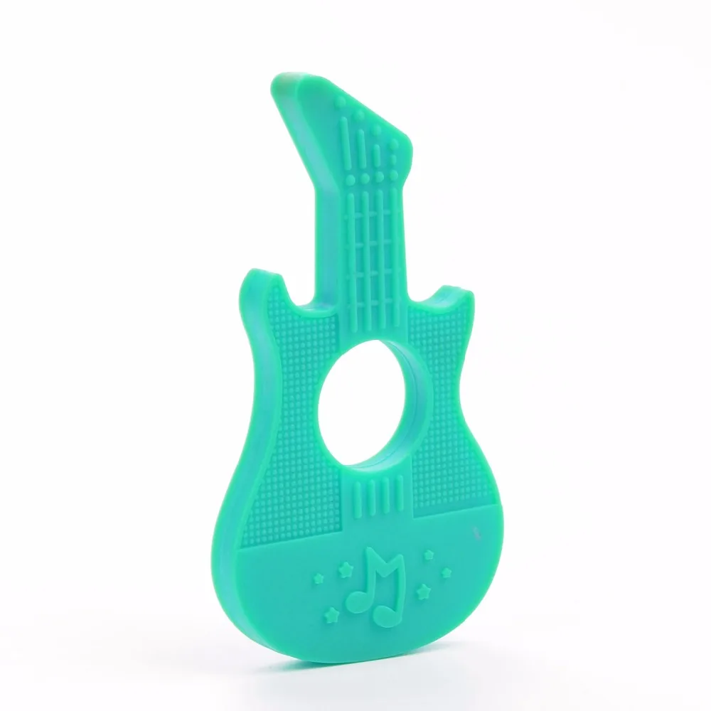 LOFCA collar de silicona masticable, cuentas mordedores de guitarra, joyería de disfraz de bebé de grado alimenticio, cadena de Clip para chupete - imagen 4