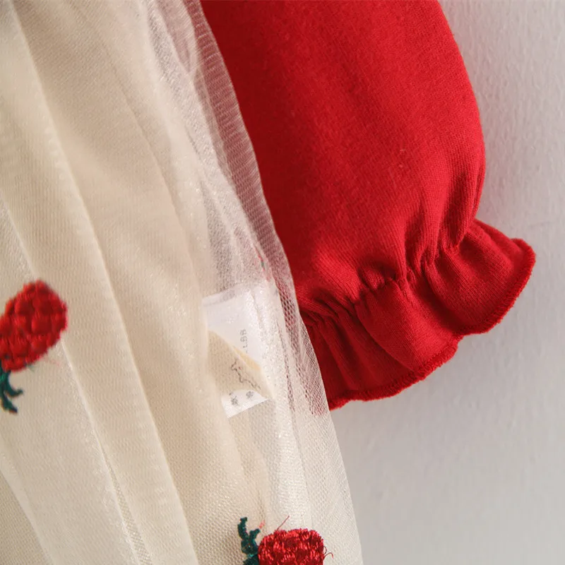 Lawadka-vestidos de encaje para bebé recién nacido, ropa de fiesta de primer cumpleaños, color rojo, 6M-3T, Primavera, 2024 - imagen 5