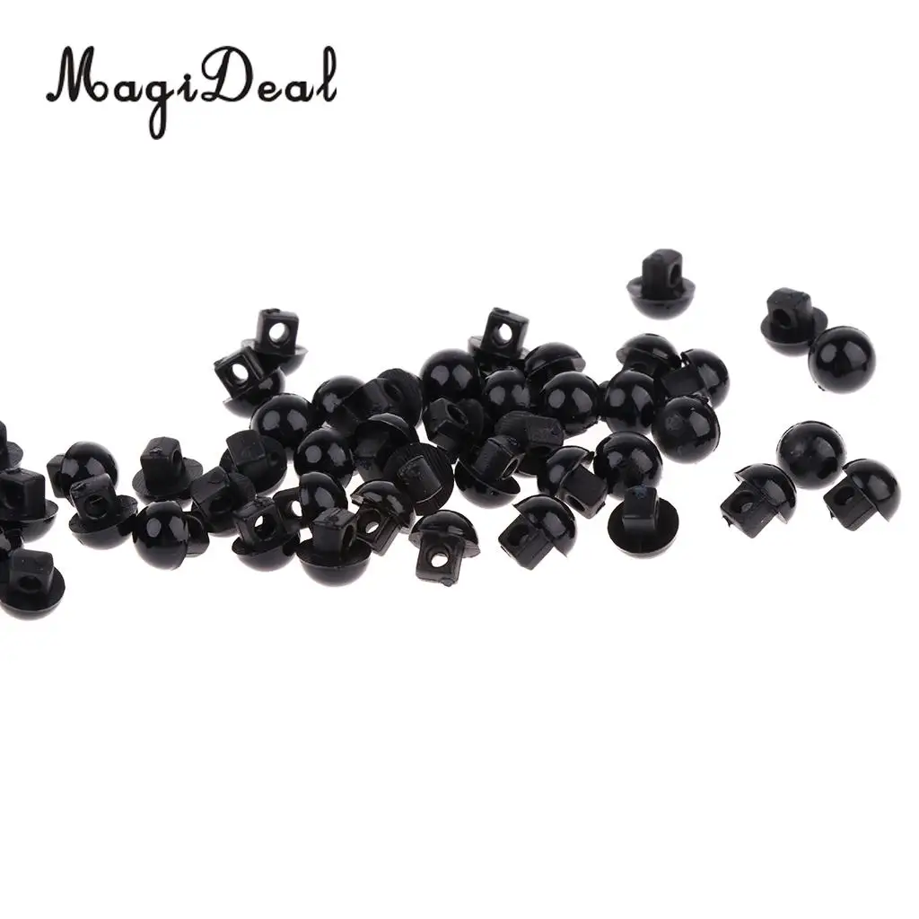 MagiDeal 100Pcs Black Mushroom Sewing Buttons for Clothes Doll Plush Animal Eyes Nose Making Decoration Kids Craft Toy 6mm