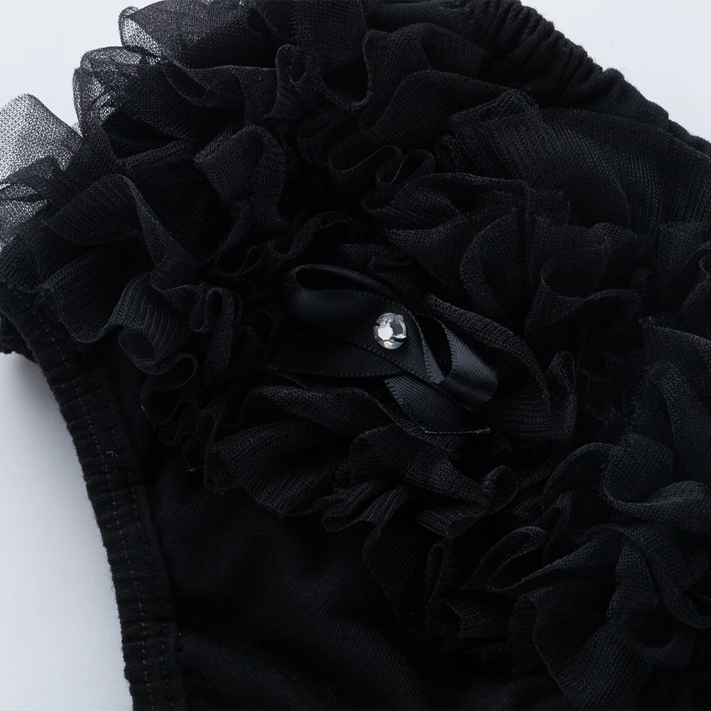Newborn Baby Girl 3-24M Cotton Lace Ruffle Nappy Diaper Cover Bloomers Panties - Black/ White/ Rose red Optional