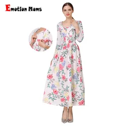 Vestido premamá estampado de algodón suave para embarazo