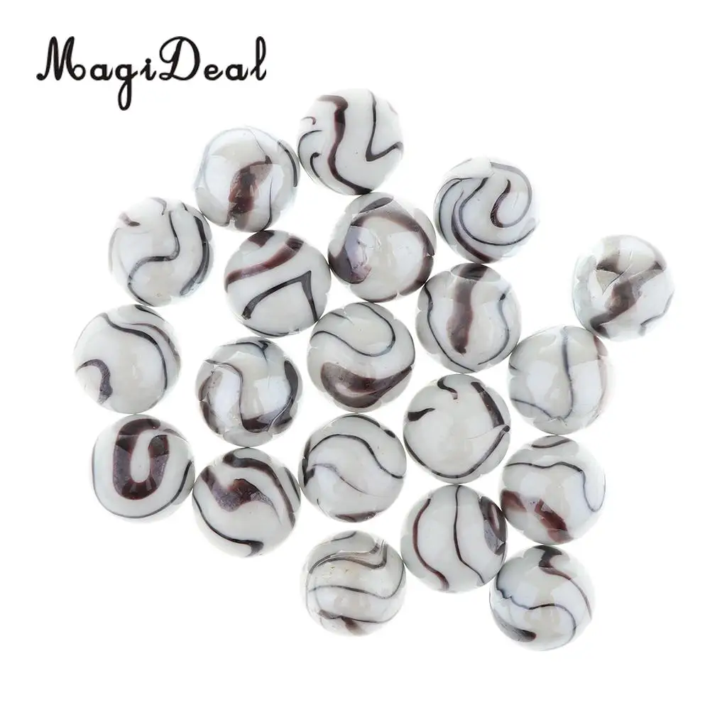 20pcs 25mm Tiger Stripes Glass Marbles, Kids Marble Run Game, Marble Solitaire Toy Accs Vase Filler & Fish Tank Home Decor