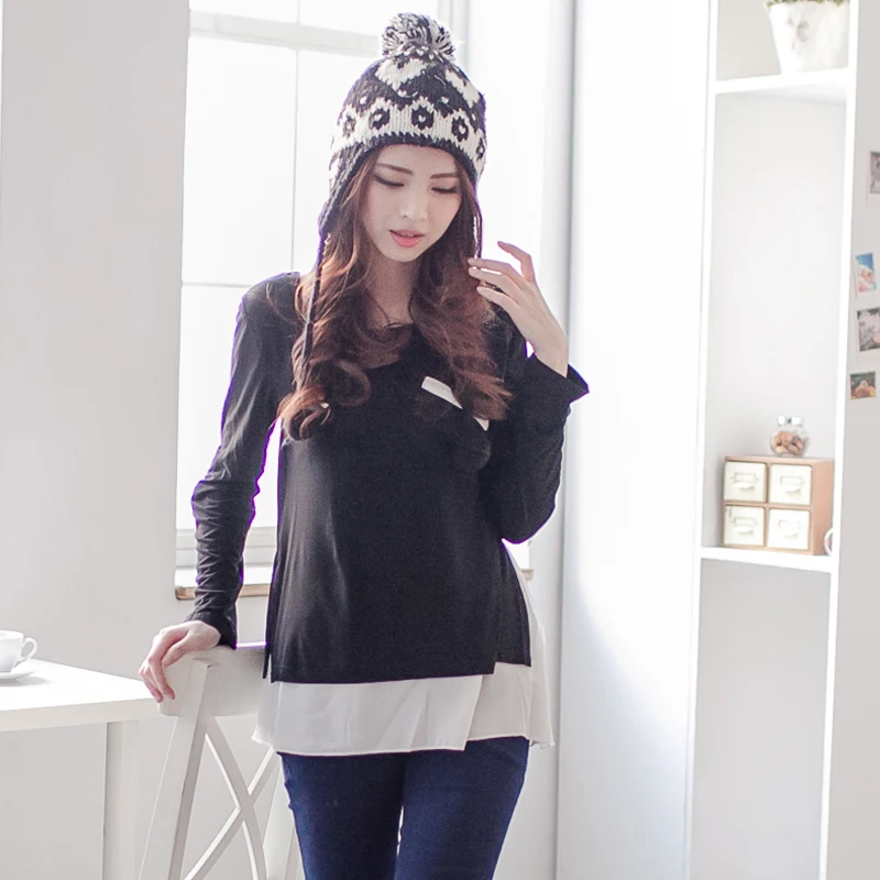 Camiseta de maternity con apertura para lactation – Manga larga posparto - imagen 5