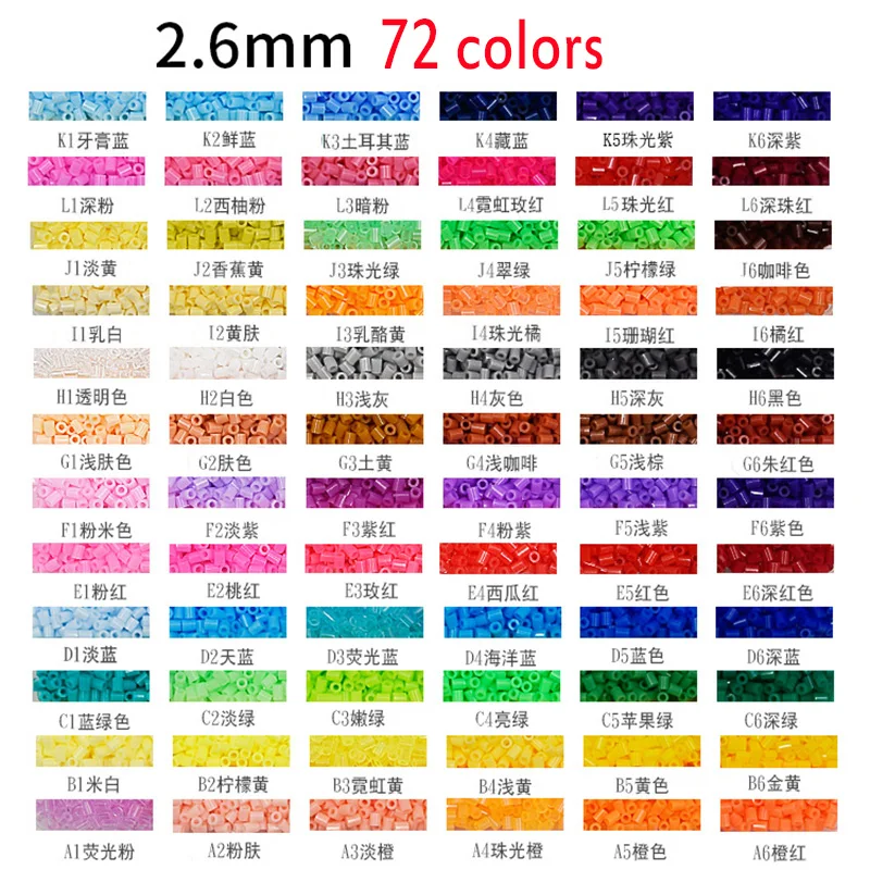 72 colores 39000 Uds Kit Perler 5mm/2,6mm cuentas Hama rompecabezas 3D DIY niños creativo artesanía hecha a mano juguete para regalo - imagen 5