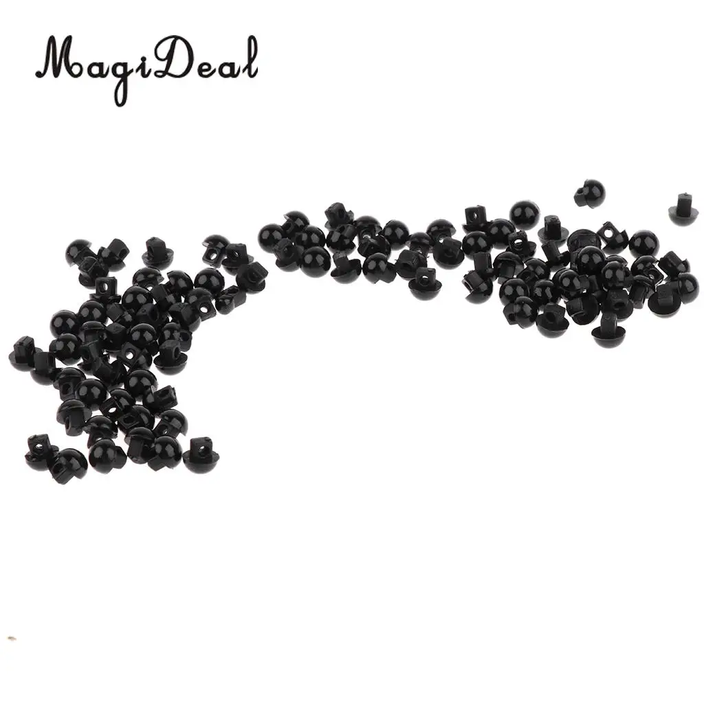 MagiDeal 100Pcs Black Mushroom Sewing Buttons for Clothes Doll Plush Animal Eyes Nose Making Decoration Kids Craft Toy 6mm