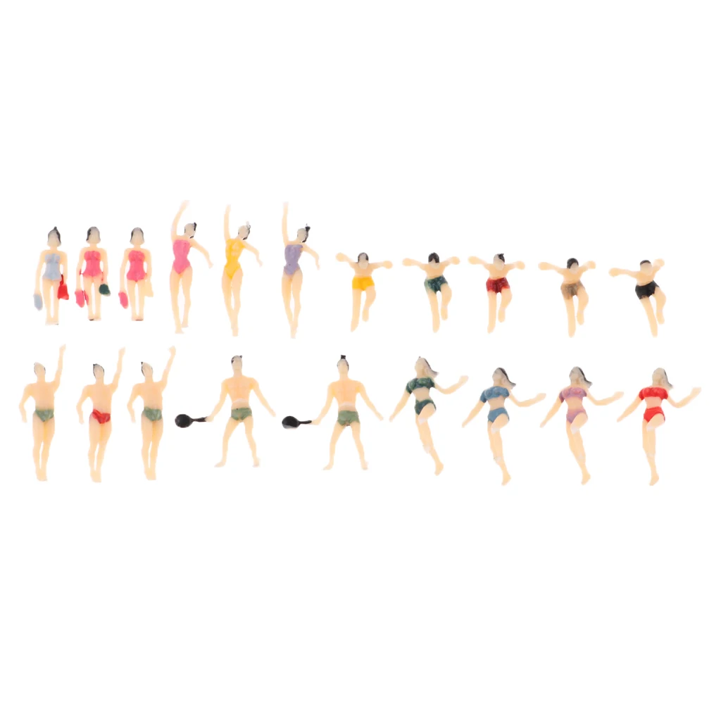 20 Pieces N Scale 1:150 Painted Model Figures People Swimmer