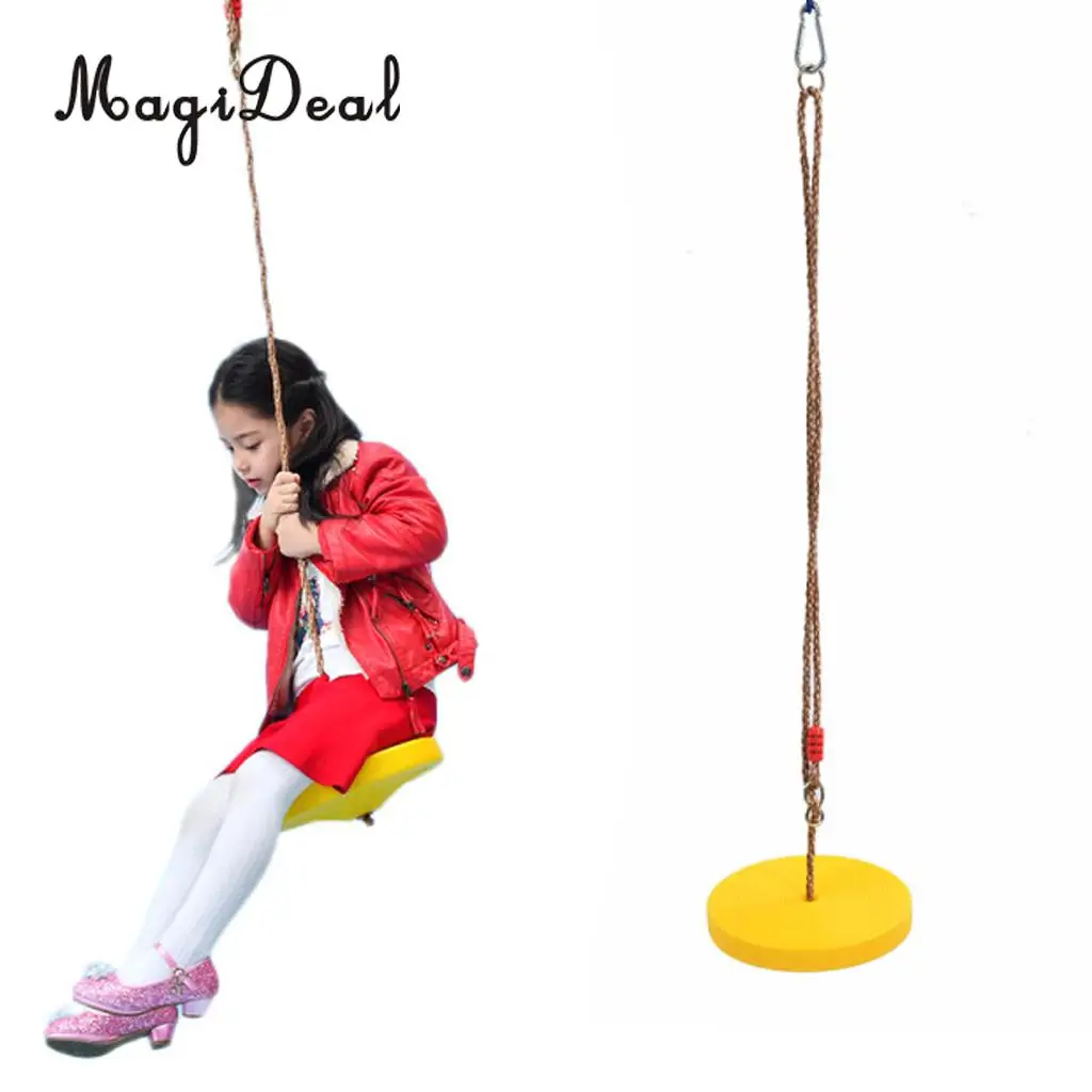 MagiDeal Safe Children Kids Outdoor Tree Hanging Disc Rope Swing Set for Garden Playground Camping Picnic Playing Toy 3Colors
