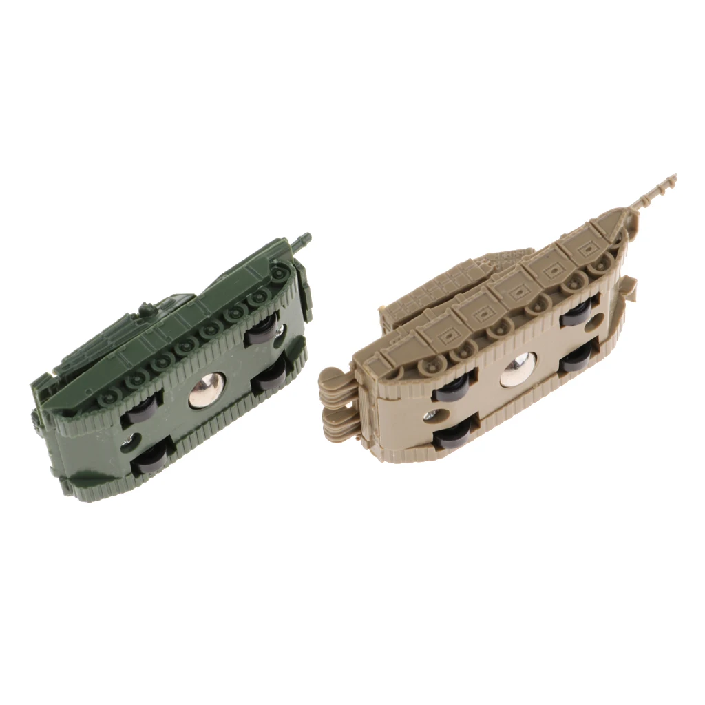16PCS 1/144 Tank Model 360 Degree Rotatable Fort Model Collections 4D Heavy Tank