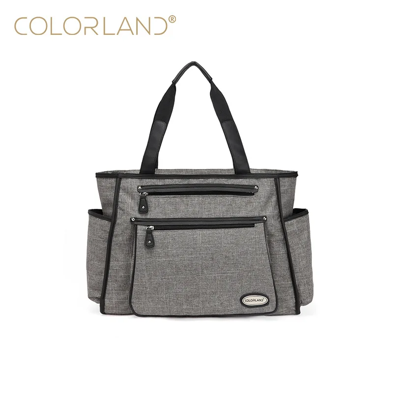 Colorland nueva Bolsa de pañales para mamá Bolsa de pañales a rayas bolsas de bebé duraderas para cochecito Bolsa de cambio de bebé Bolso Maternidade Tote - imagen 4