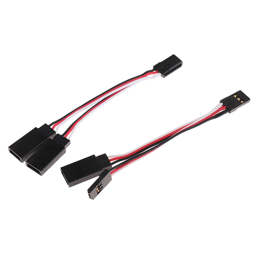 2pcs Servo Y Harness Leads Splitter Cable for JR/Spektrum/Hitec/Futaba Connector RC Models Airplane, 10cm