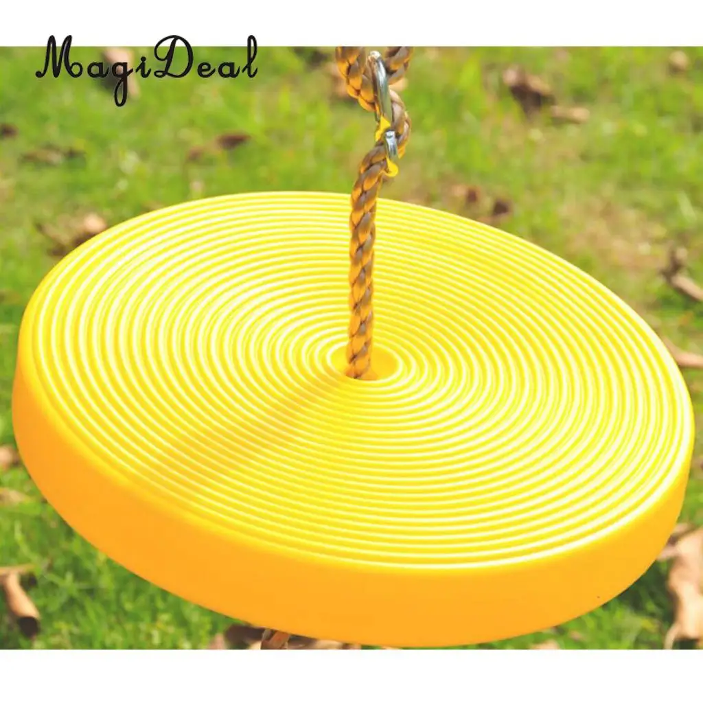MagiDeal Safe Children Kids Outdoor Tree Hanging Disc Rope Swing Set for Garden Playground Camping Picnic Playing Toy 3Colors