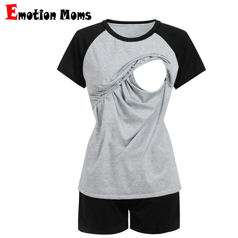 Pijamas de maternidad de verano 3XL, ropa de dormir suave de alta calidad para lactancia, conjunto de ropa de dormir holgada para lactancia posparto, ropa de lactancia - imagen 3