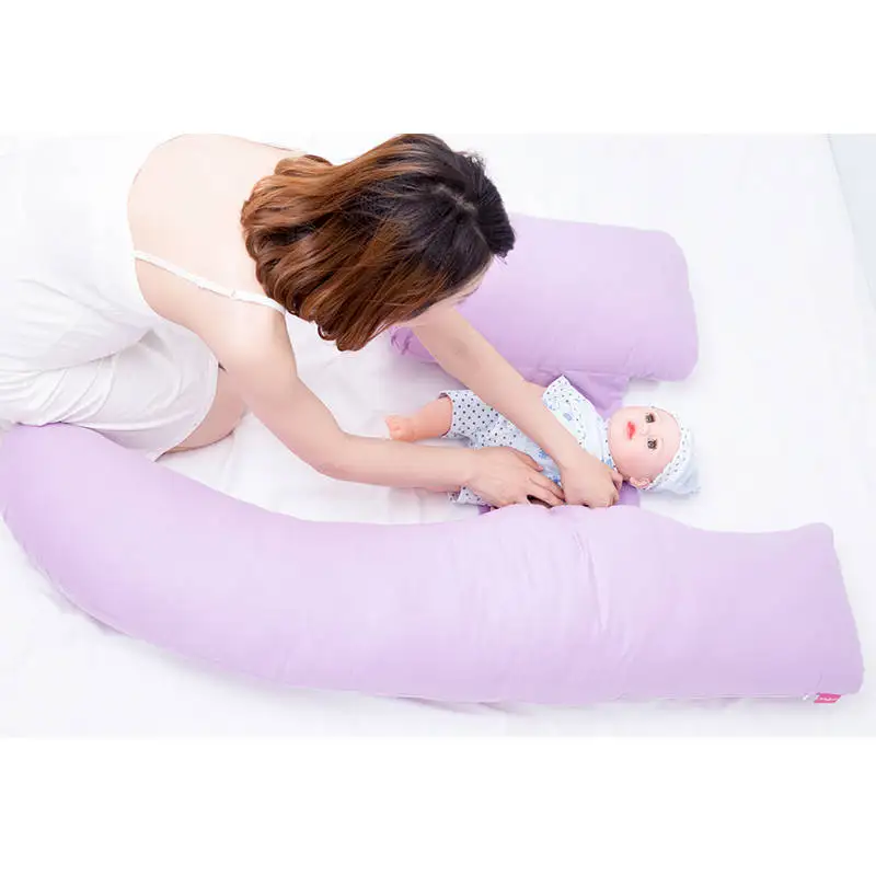 Almohada corporal desmontable para embarazo, cómodo cojín de lactancia en forma de U de algodón, almohadas para maternidad, soporte para el Abdomen para dormir - imagen 4