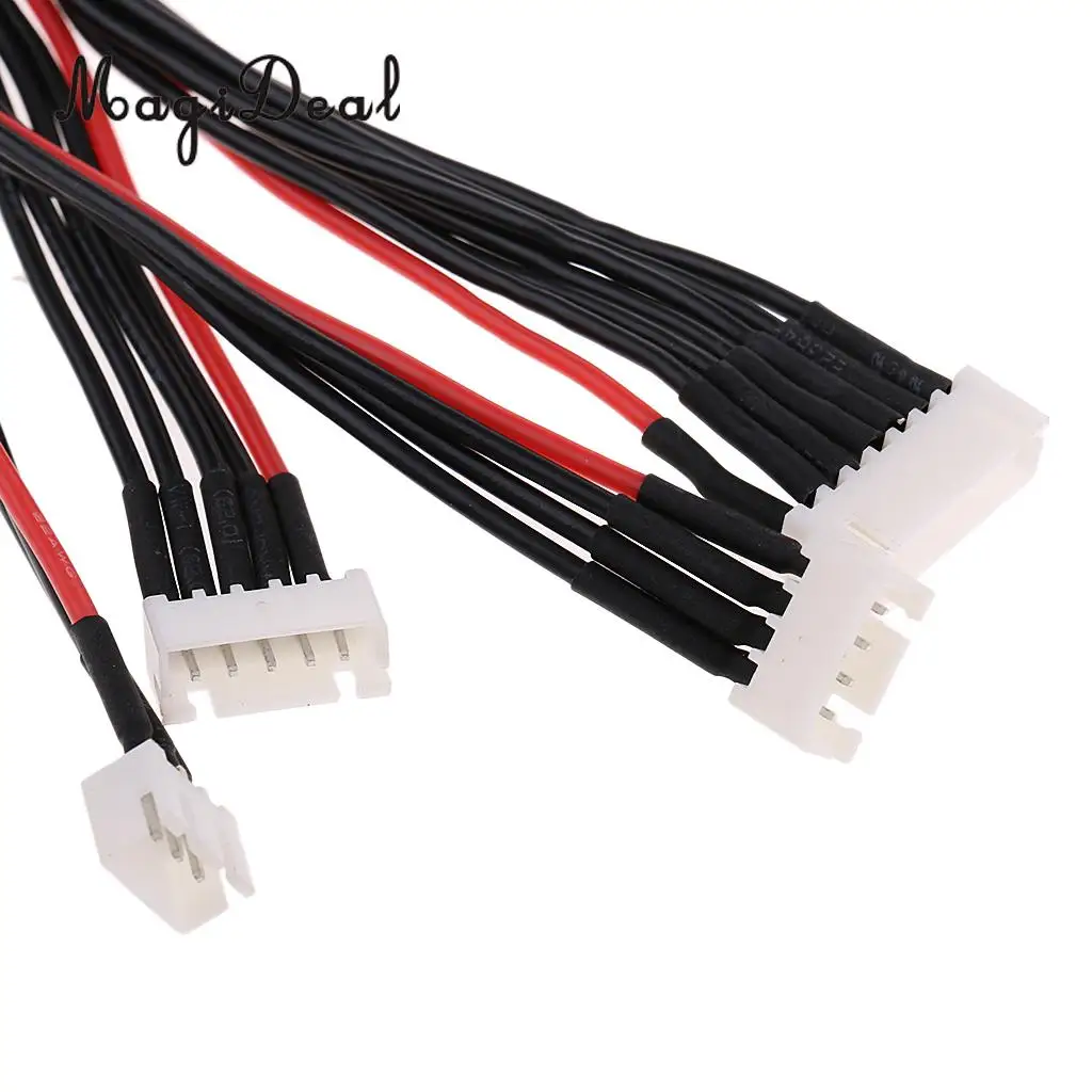 MagiDeal 4Pcs/Lot 2S 3S 4S 6S 20cm Lipo Balance Wire Extension Lipo Charger Adapter Cable Lead Cord for RC Battery Charger