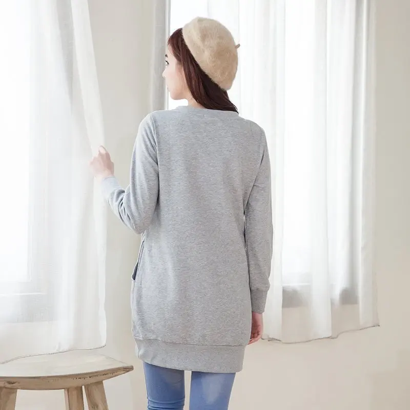 Ropa de maternidad de invierno, vestido largo con capucha para amamantar, vestidos gruesos y térmicos para mujeres posparto, ropa de lactancia - imagen 2