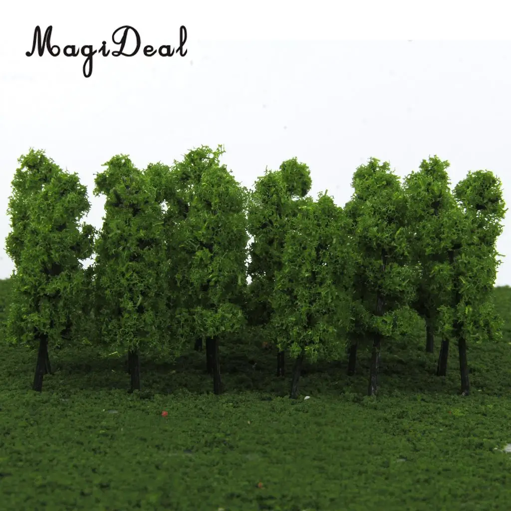 MagiDeal 20Pcs/Lot 1/200 Scale Pagoda Trees Model Train Railroad Railway Street Scenery for House Garden Park Landscape Layout