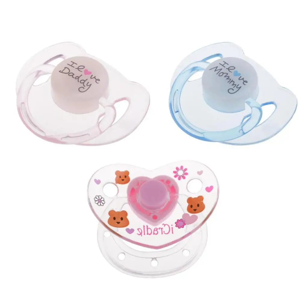 Lovely Cartoon Pacifier & Magnet Set Baby Doll Supplies For Reborn Newborn Doll 3 Pieces Mixed Style