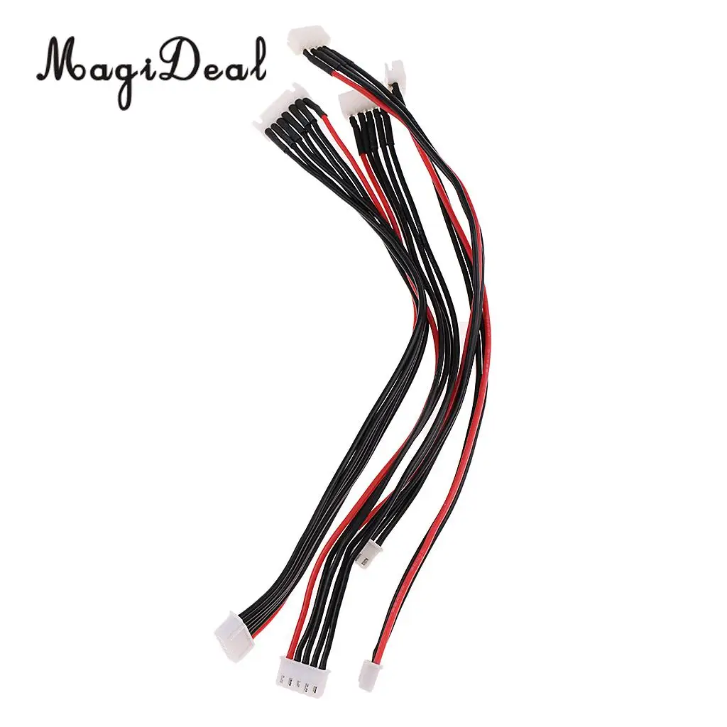 MagiDeal 4Pcs/Lot 2S 3S 4S 6S 20cm Lipo Balance Wire Extension Lipo Charger Adapter Cable Lead Cord for RC Battery Charger