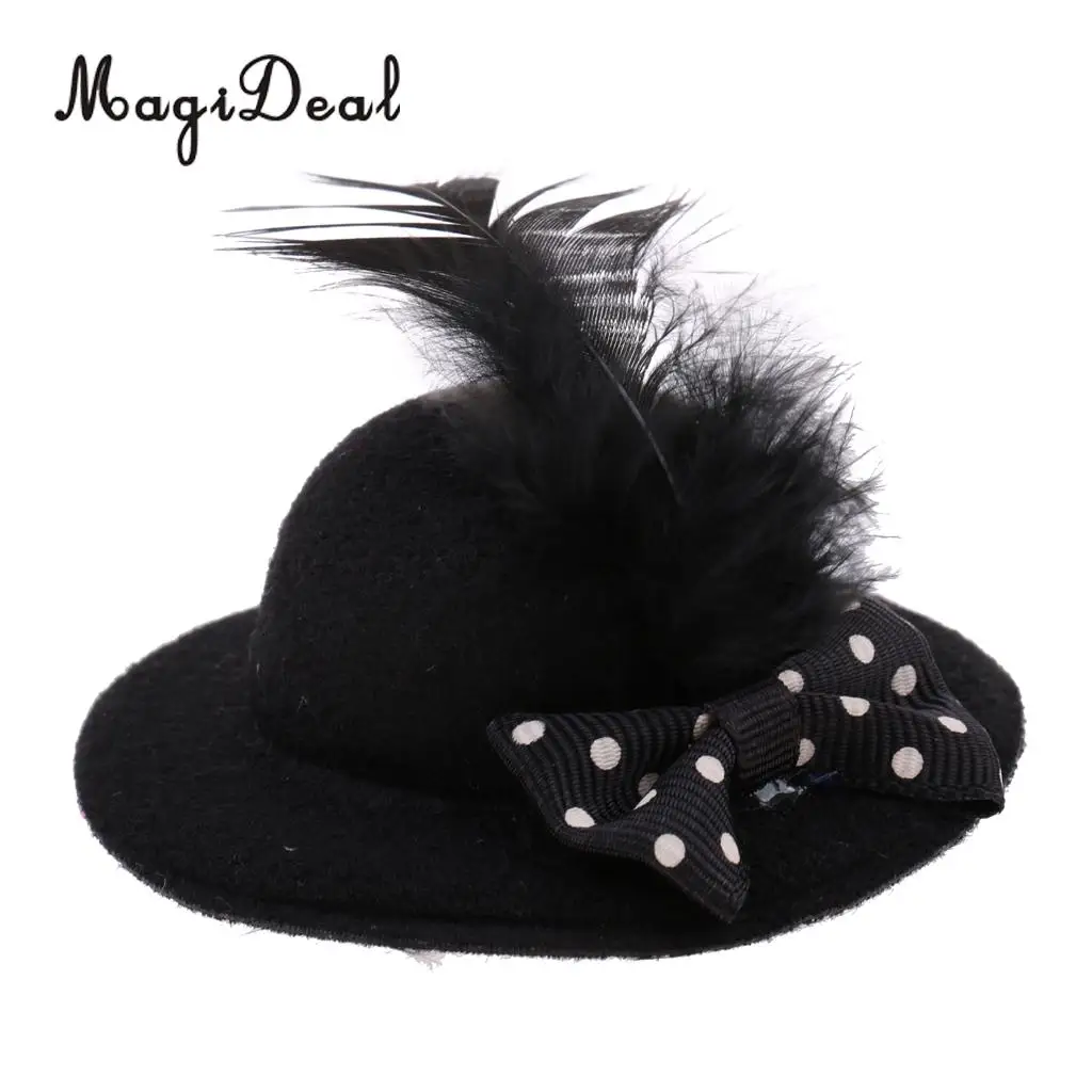 MagiDeal Fashion 1Pc New Vintage Bowler Doll Princess Hat Cap for 28-30cm Doll Model Cotume Clothes Accs 6Colors