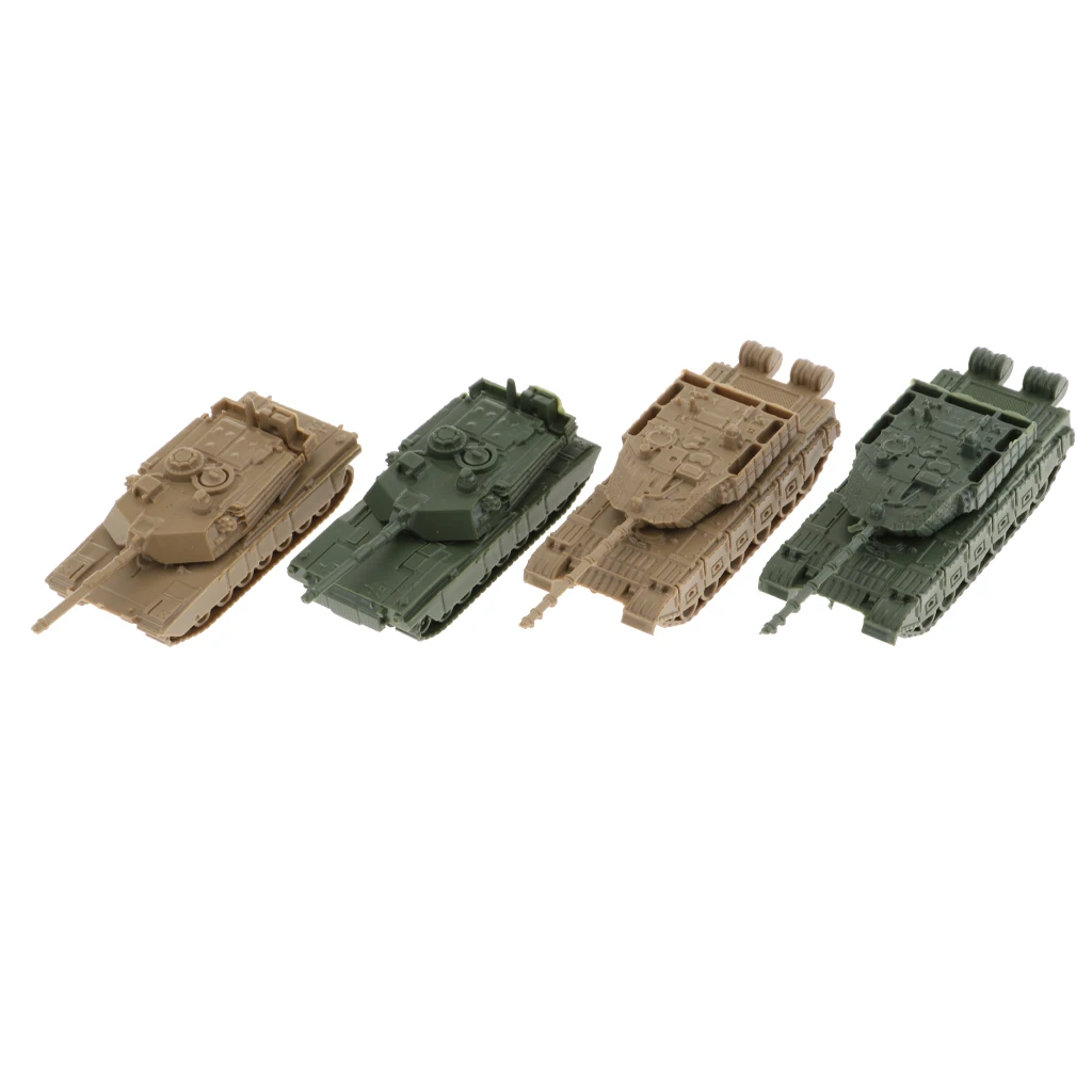 16PCS 1/144 Tank Model 360 Degree Rotatable Fort Model Collections 4D Heavy Tank