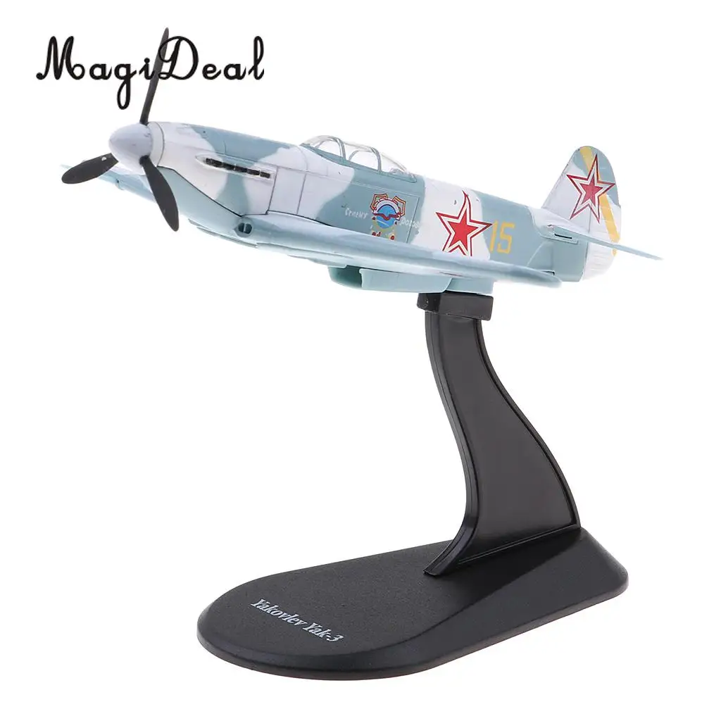 Models 1/72 Yakovlev Yak-3 Soviet Fighter Diecast Model Aircrafts Plane Toy with Stand Gift