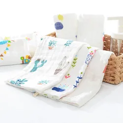 10 Uds. 6 capas de alta densidad 100% algodón Clase A paño de gasa de muselina pañuelo para bebé toalla facial toalla de Saliva para bebé 25x50cm