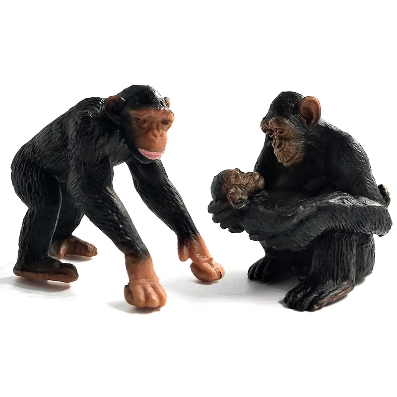 Figuras de animales de hipopótamo, Warthog, chimpancé, oso Polar, ciervo, Mandrill, Lynx, Gibbon, Alpaca, Platypus, accesorios de decoración del hogar - imagen 3