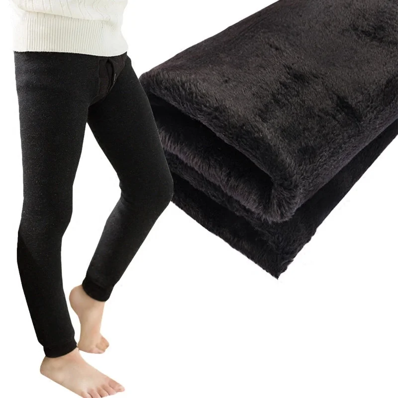 Leggings térmicos largos para niños, ropa interior de terciopelo grueso, pantalones cálidos, antifrío, 2 colores, Otoño e Invierno