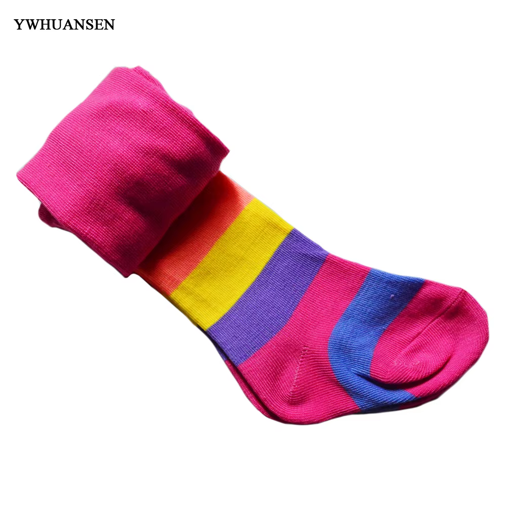 YWHUANSEN Pantimedias a rayas de algodón para niña – Primavera y otoño - imagen 3