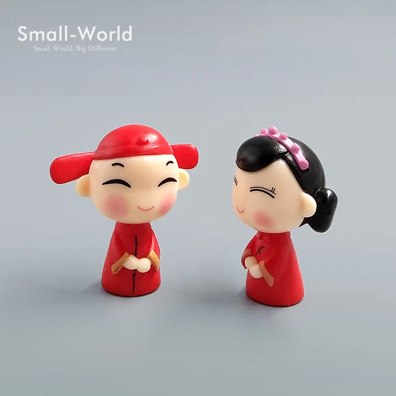 Figura en miniatura de amante de Chiese, muñeca de boda, bonsái, figuras de niño y niña, decoración de pasteles, adornos de estatua de personaje de jardín de hadas - imagen 4