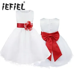 Vestido de pétalos de flores para niños y niñas pequeñas, vestido de dama de honor elegante, vestido Formal de fiesta de princesa, vestidos de verano