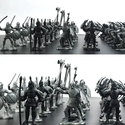 Figuras militares estáticas medievales para niños, modelo de guerra de simulación de guerreros, soldado antiguo, regalos, 60 piezas por juego