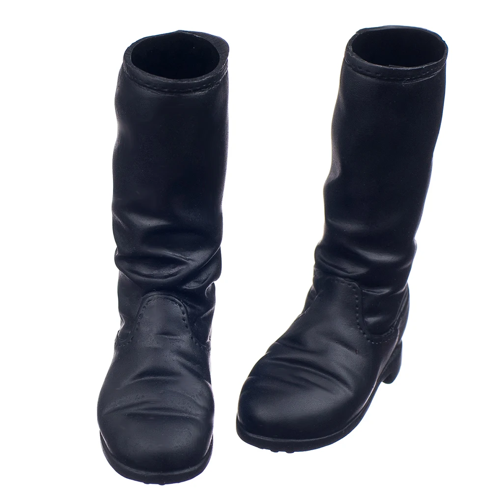 Botas largas planas con espalda a escala 1/6, accesorios para zapatos de 12 pulgadas, figura de Acción Femenina, cuerpo, regalos para niños - imagen 3