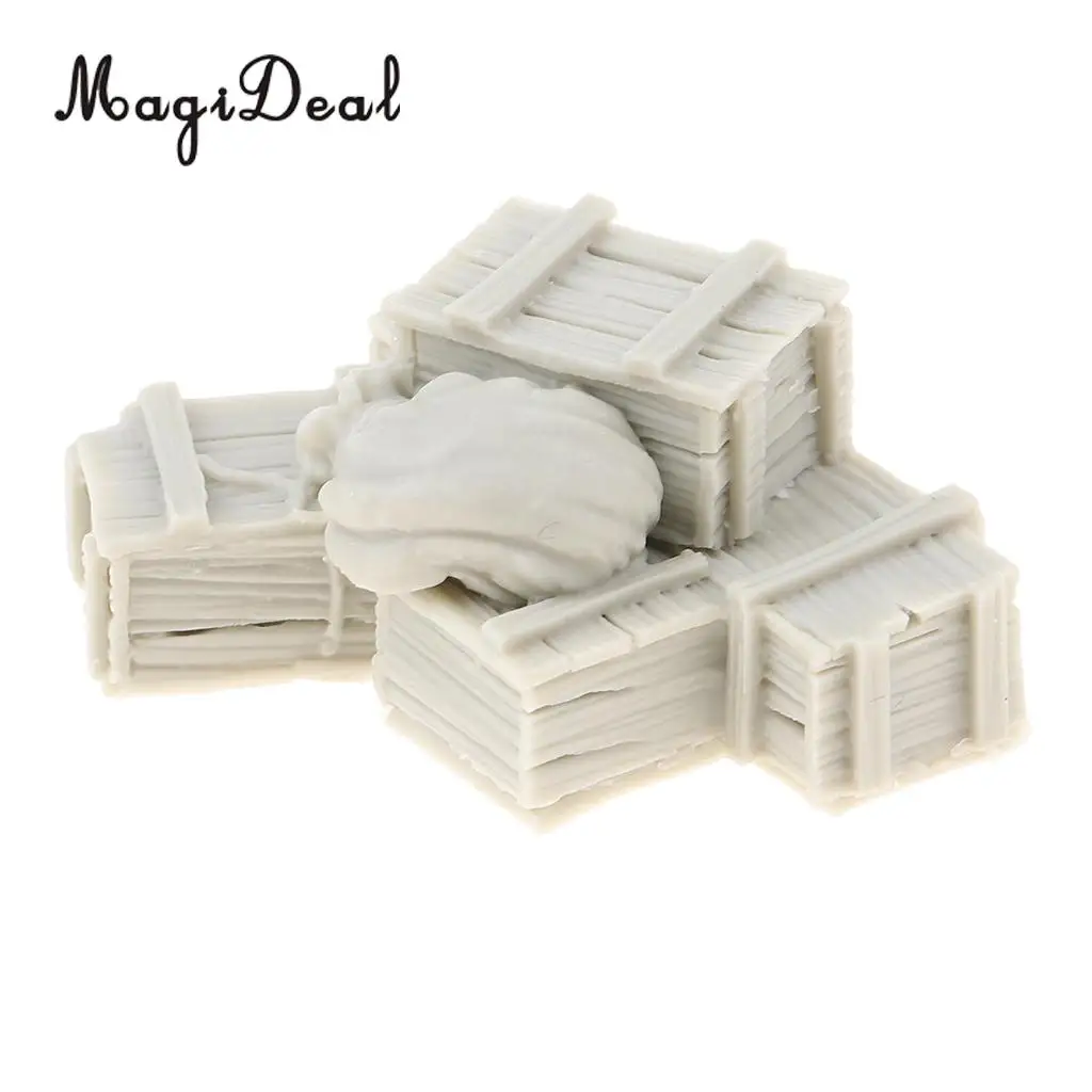 1/35 Resin Soldier Model Scene Accessories Set Sandbags Wall Ammunition Boxes & Bags Full Set Unpainted Kit