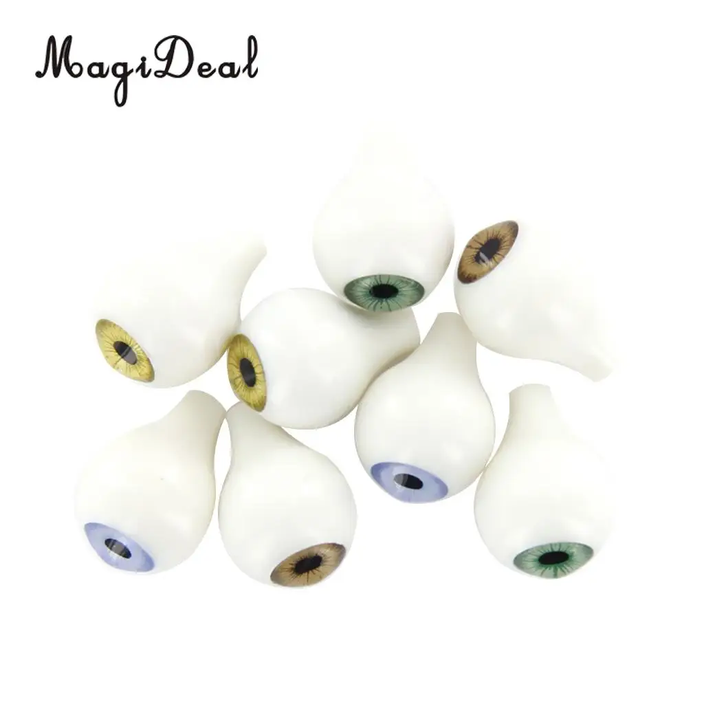 MagiDeal 8Pcs/Pack Round Acrylic Doll Eyes Eyeballs for Porcelain Dolls Vinyl Dolls Animals Halloween Props DIY Toys 16mm
