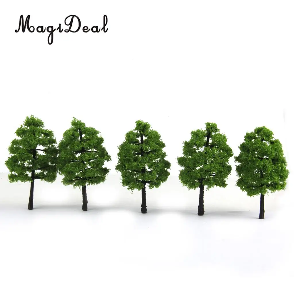 MagiDeal 20Pcs/Lot 1/100 Scale Plastic Model Trees Train Railroad Railway Street Scene Scenery for Park Doll house Garden Decor