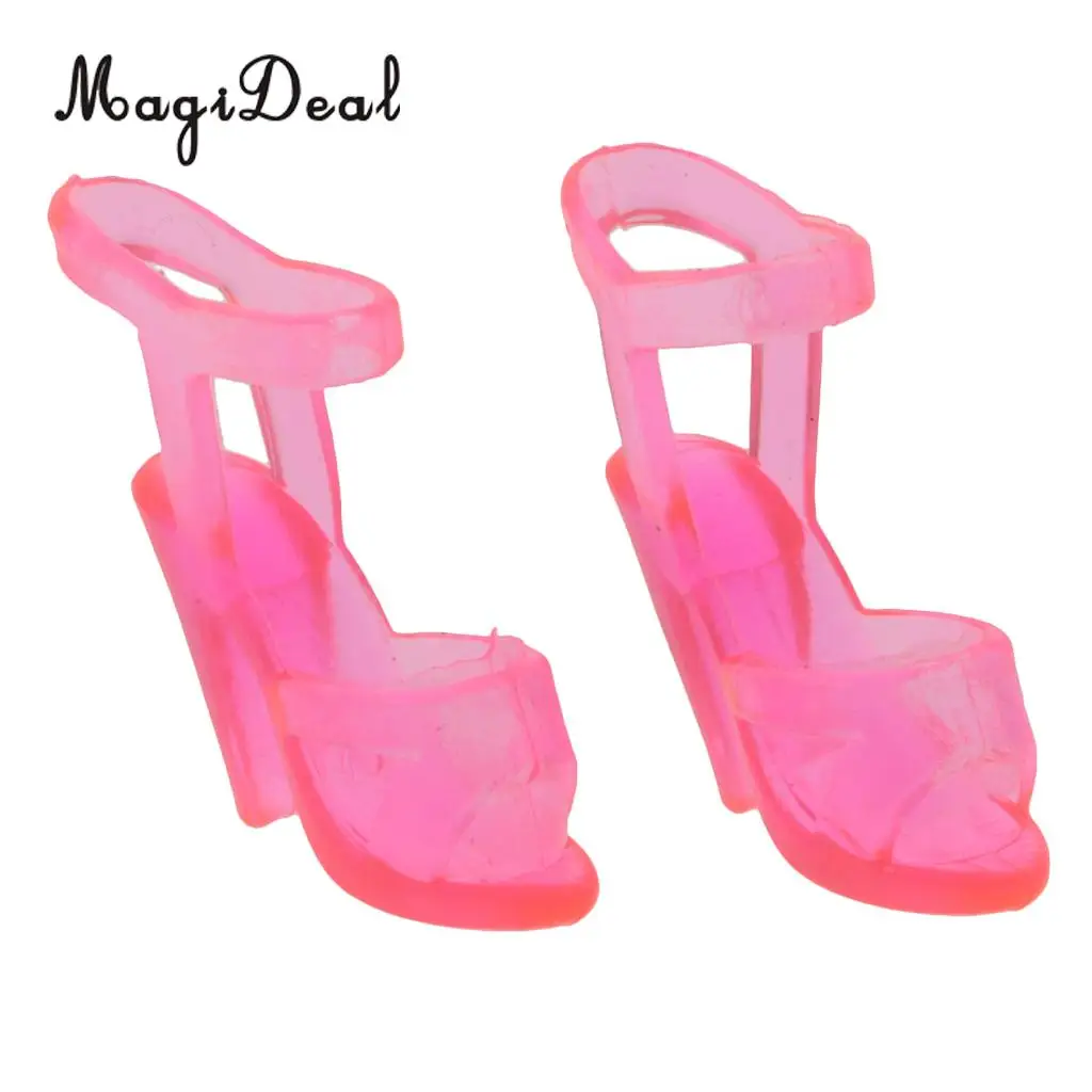 MagiDeal Fashion 12Pair/Lot PVC Trendy Multiple Styles High Heel Sandal Boots Shoes for Doll Daily Wear Girls Toy Birthday Gift