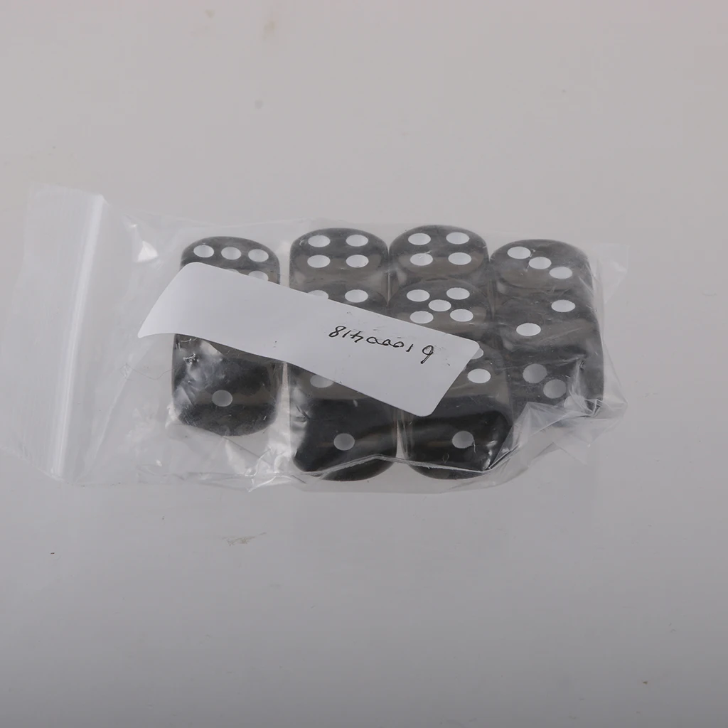 Pack of 10 D6 Dice Sets Acrylic Six-side for D&D TRPG Party Board Game Kids Toys